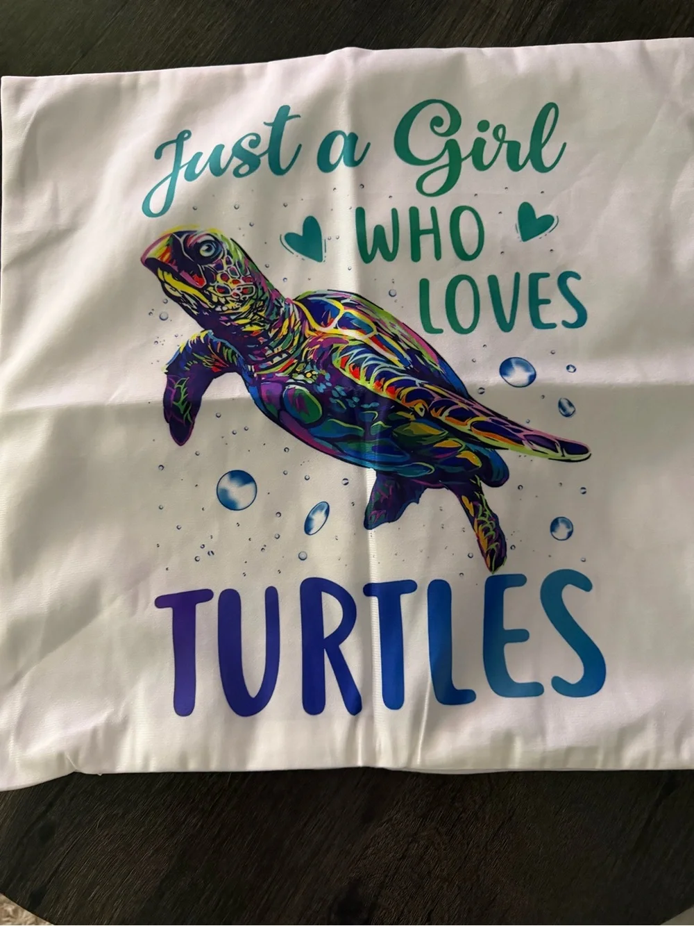 Turtle Throw Pillow Cover with Colorful Multicolor Turtle 🐢